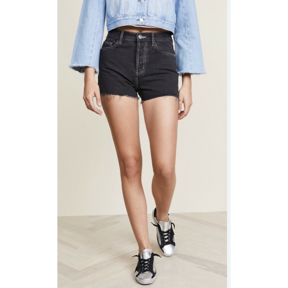 Current/Elliott‎ Black Denim Cut Hem Shorts Size 28